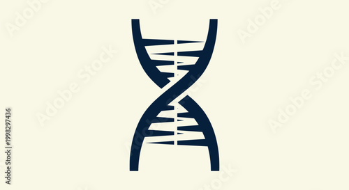 Dark Blue DNA Double Helix Molecule Symbol for Genetic Research and Medical Science Illustrations.