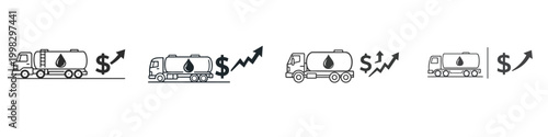 Energy crisis, oil prices and global energy. Vector, illustration, minimalist, icon, icon set