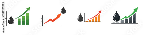 Energy crisis, oil prices and global energy. Vector, illustration, minimalist, icon, icon set