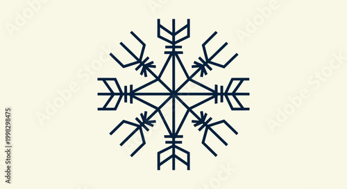 Norse Mythology Aegishjalmur Symbol Minimalist Geometric Vector Protection Bindrune Ancient Rune