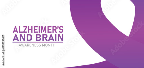 June is Alzheimer’s and Brain Awareness Month Background Design Banner poster post 