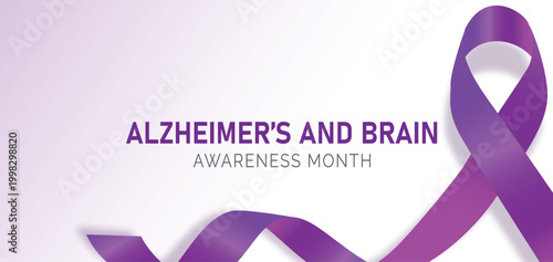 June is Alzheimer’s and Brain Awareness Month Background Design Banner poster post 