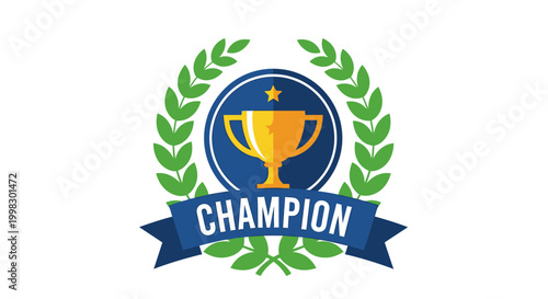 Champion trophy cup awarded to world football winner in a stadium