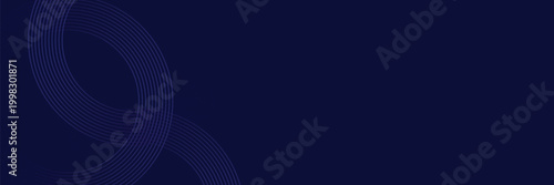 Abstract blue glowing geometric lines on dark blue background. Modern shiny blue circle lines pattern. Futuristic technology concept. Suit for cover, poster, banner, brochure, header, website