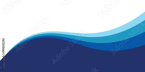 Foto Vector-layered blue water wave banner template