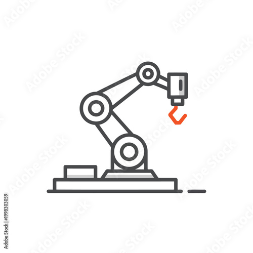 Industrial robotic arm performing a precision task on a flat surface