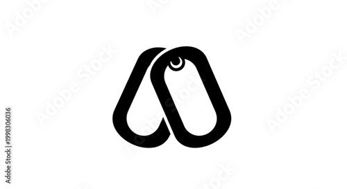 Black connected link chain symbol.