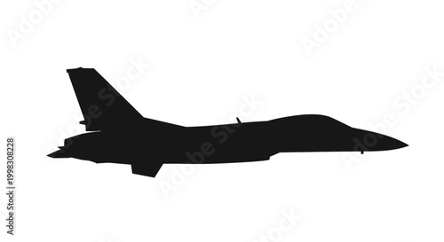 Silhouette of a Military Fighter Jet.