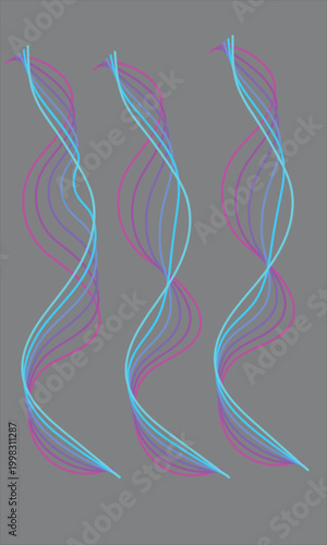 Abstract colorful swirls and rings a vibrant silhouette display