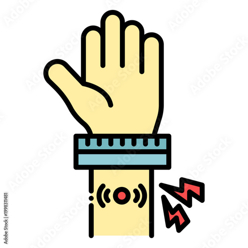 Wrist Pain Icon: Carpal Tunnel Syndrome Illustration