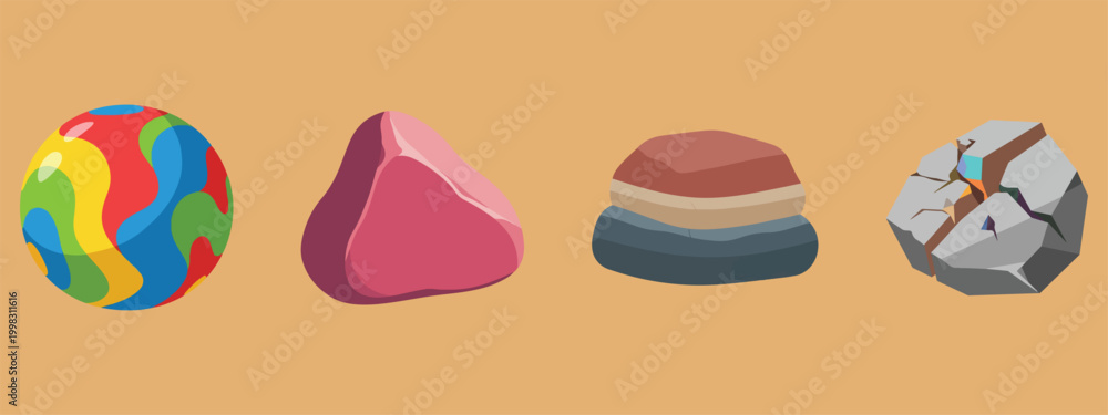 Obraz premium Colorful Stones Collection Art