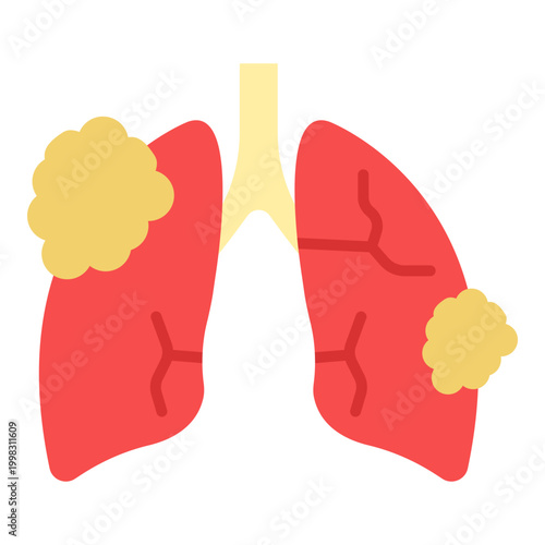 Minimalist Lungs Tuberculosis Disease Icon