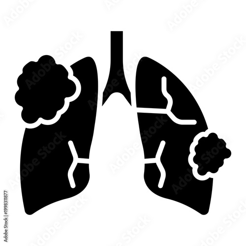 Tuberculosis Lung Disease Minimalist Glyph Icon