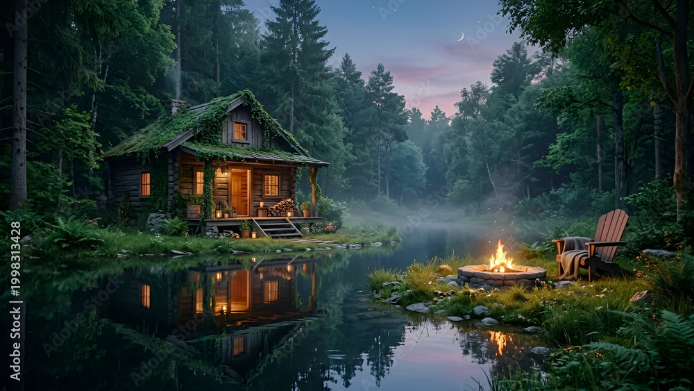 Fototapeta premium serene forest retreat