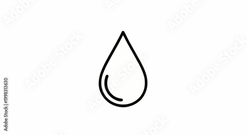 Simple teardrop icon symbolizing purity, freshness, and the essence of water