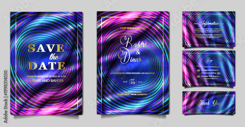 luxury elegant wedding invitation set