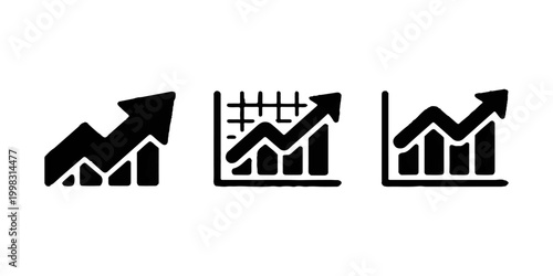 A 3d vector illustration of a red financial growth chart featuring a business arrow moving up to symbolise market success and a money increase icon in this graphic stock finance concept