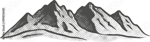 Snowy Mountain Peaks Illustration