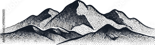 Mountain range landscape illustration