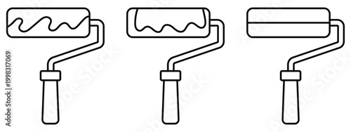 Tableau sur toile Paint Roller Tool for Wall Painting and Home Renovation Vector Illustration