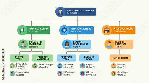 Chief Executive Officer organizational chart.