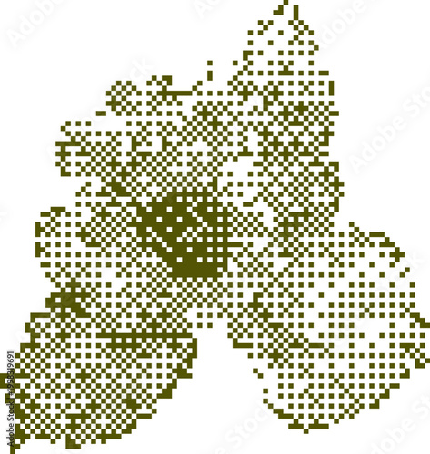 Pixelated Leaf Pattern in Olive Green for Organic Designs