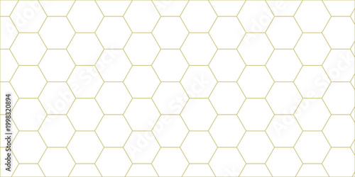 Abstract seamless vector pattern featuring a geometric honeycomb structure of yellow and orange hexagonal cells designed as a sweet bee wallpaper backdrop