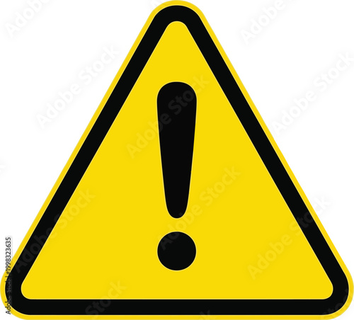 Yellow hazard warning sign Vector