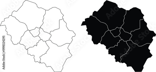 Map of veszprem county Vector