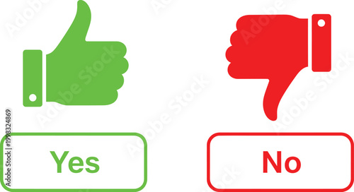 Yes no thumb icons Vector