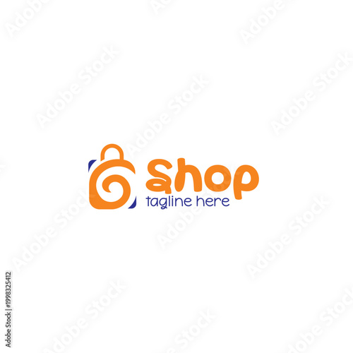 Shop logo creative modern minimal online shopping ecommerce store business concept