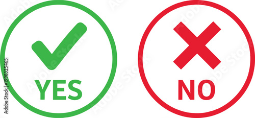 Yes no check mark icons Vector