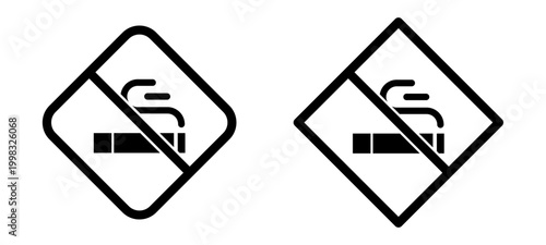 No smoking sign glyph represents prohibition of smoking, depicted on a transparent background in a minimalist style.