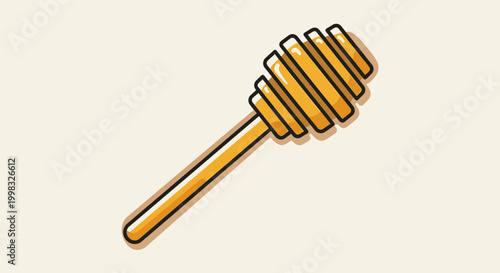 Honey dipper stick with honeycomb.