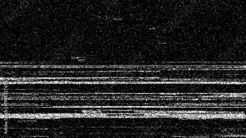 VHS analog television with static noise and glitch distortion