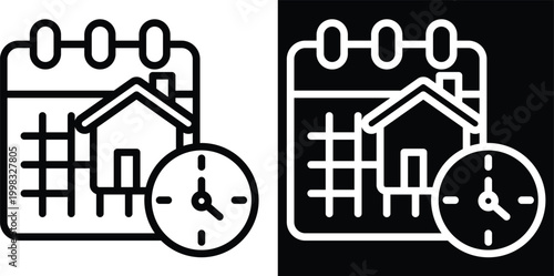 schedule Two-tone version in black and white background