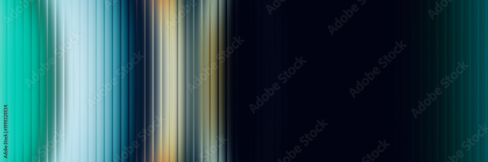 Obraz premium Teal and gold abstract vertical line pattern with dark background.