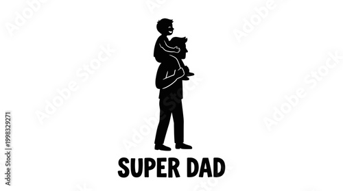 Vector illustration of a father day celebration with a man holding a child