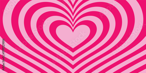 Concentric Pink Hearts Forming A Radial Pattern On A Lighter Pink Background love romance