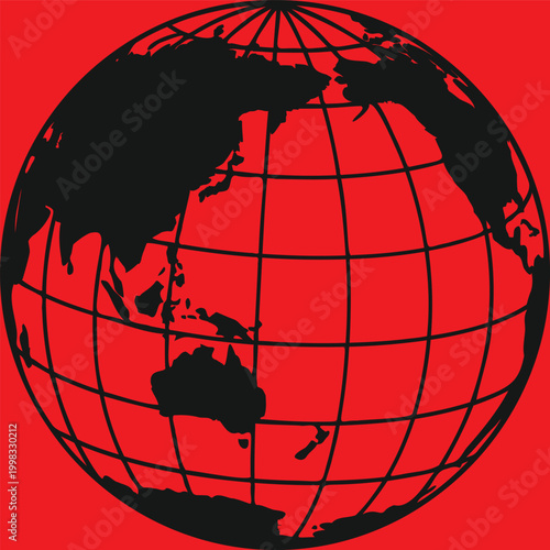 Earth globe with a red heart symbol representing global love and connection