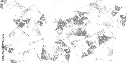 Distorted Glitch Grunge Layer with Noise Texture Trendy Error Shapes Halftone Dot Screen Print Distressed Overlay Vector Illustration.