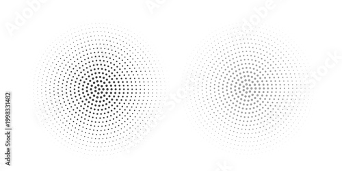 Halftone faded gradient texture. Grunge halftone grit background. White and black sand noise wallpaper. Retro pixilated vector backdrop Circle halftone. Abstract dotted circles, round halftones
