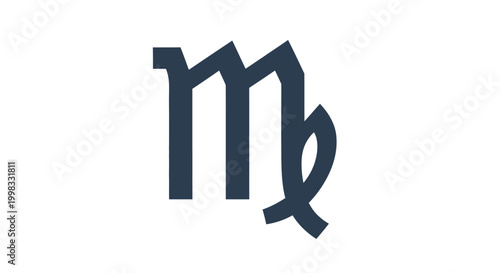 Minimalist Virgo zodiac sign symbol on white background