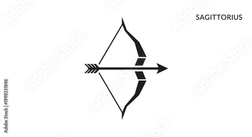 Sagittarius zodiac sign minimalist bow and arrow icon