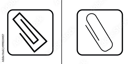 black Paper clip icon vector set. Paper clip illustration sign collection. Clip symbol or logo, white background ,EPS10