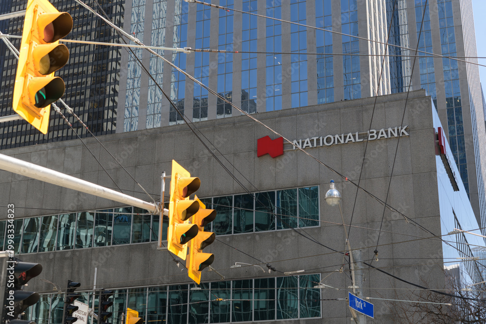 Obraz premium sign on the exterior of National Bank at 121 King St W inside Roserock Place, Toronto