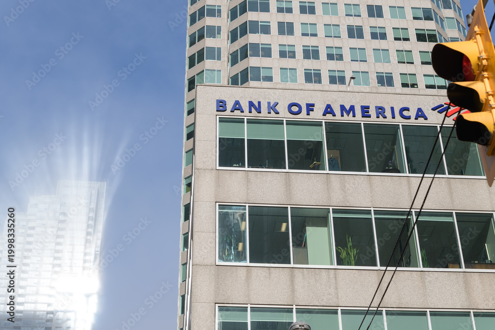 Fototapeta premium facade of Brookfield Place with Bank of America sign at 181 Bay St, Toronto