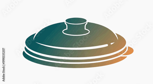 A vibrant illustration of a serving dish cover with a subtle gradient effect