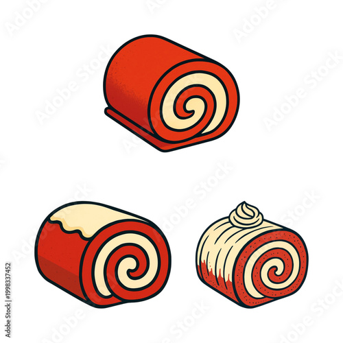Ilustração vetorial de bolo de rolo