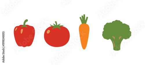 vegetables on white background